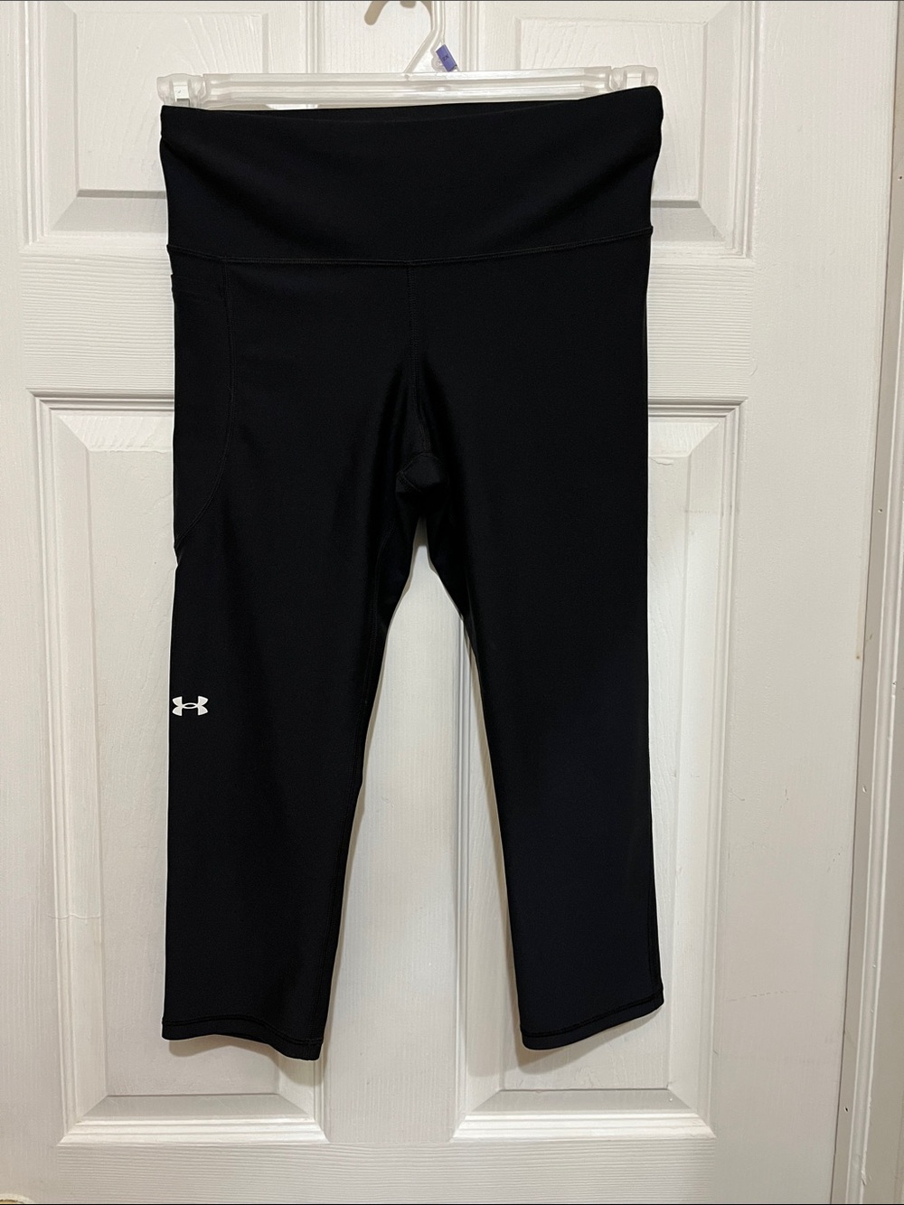 Under Armour Black Capri Leggings with White Logo
